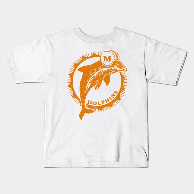 Vintage Miami Dolphins Kids T-Shirt by onimod